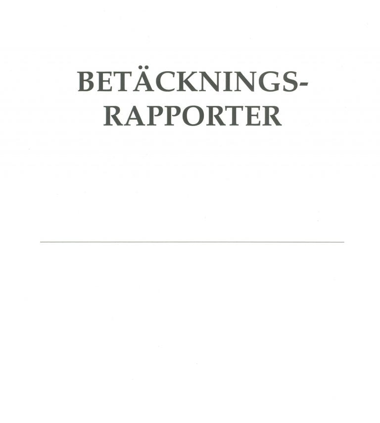 Betäckningsrapportering 2023