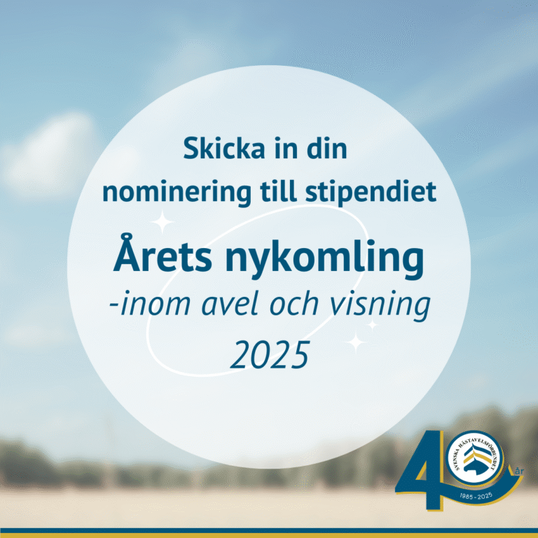UR stipendie ”Årets nykomling inom avel och visning”