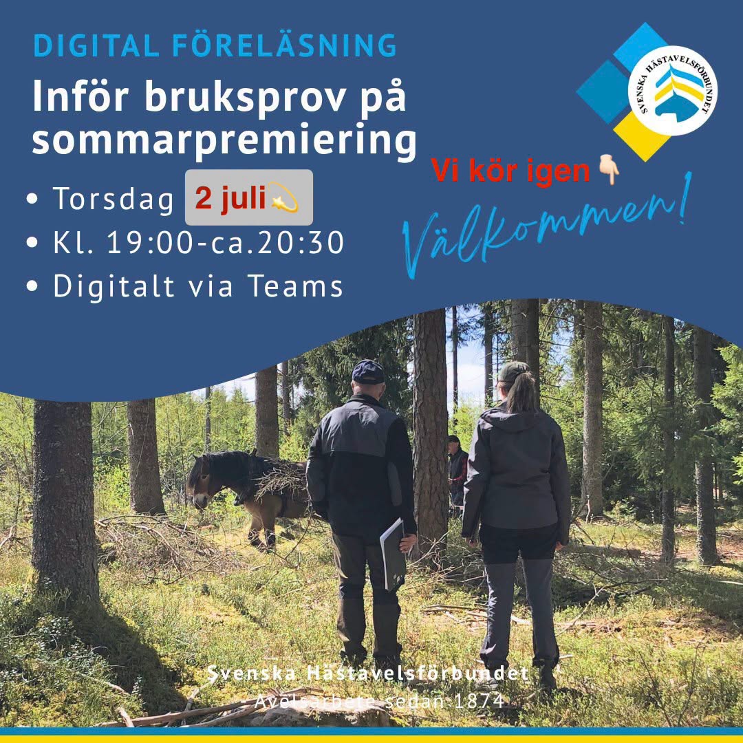 Digital föreläsning ”Inför bruksprov på sommarpremiering”