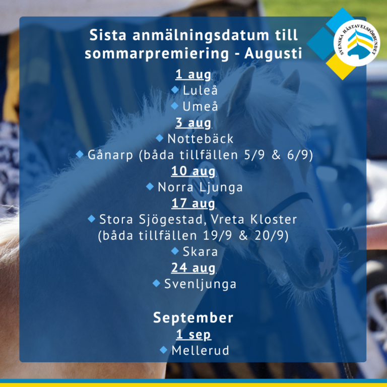 Sista anmälningsdag SP i augusti