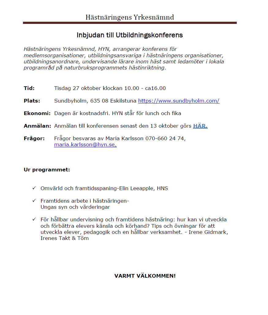 HYN Utbildningskonferens