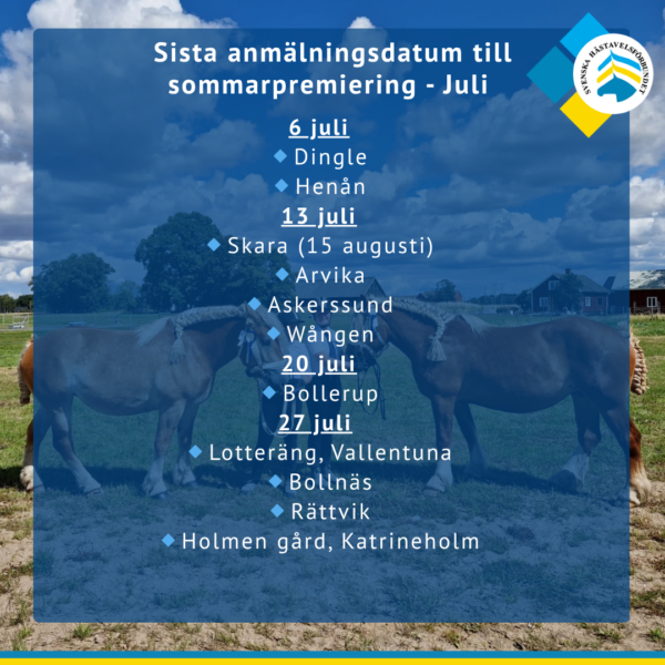 Sista anmälningsdag Juli